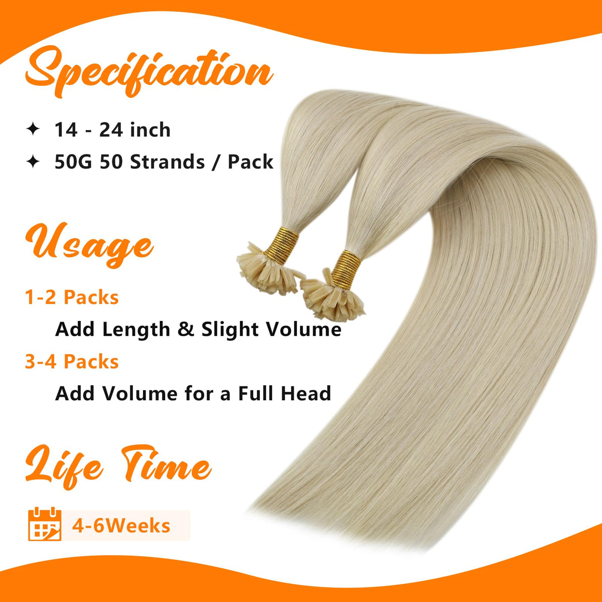 Sunny Hair 22 Inch U Tip extensions displayed in packaging