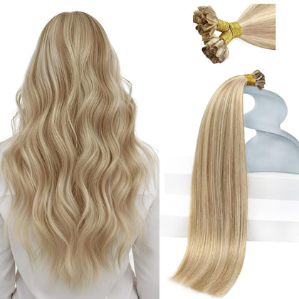 Sunny Hair 22 Inch U Tips Hair Extensions in Highlight Blonde front view