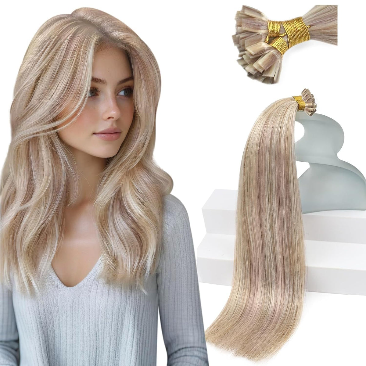 Sunny Hair 24 Inch Flat Tip Hair Extensions front view