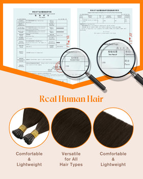 Sunny Hair 24 Inch I-Tip Extensions showing true-to-tone colour match