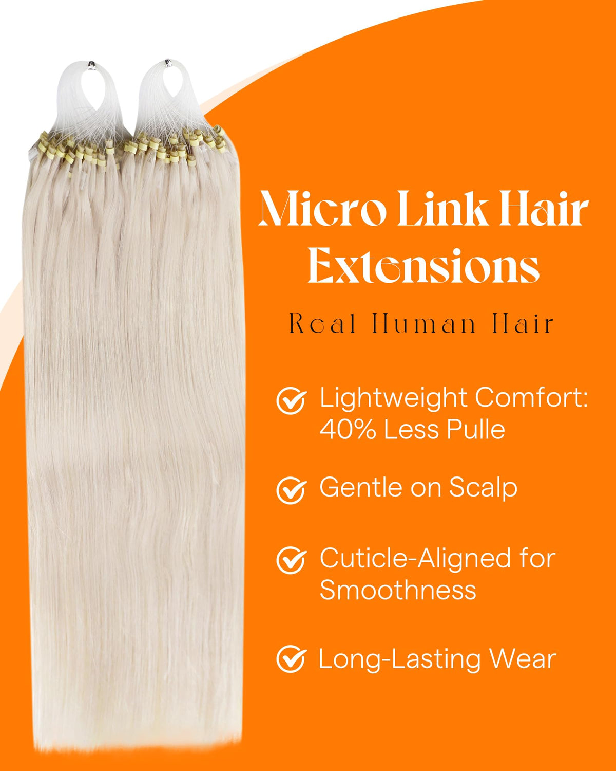 Sunny Hair 24 Inch Micro Loop Extensions in natural light