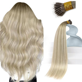 Sunny Hair 24 Inch Ombre Platinum Blonde Extensions front view