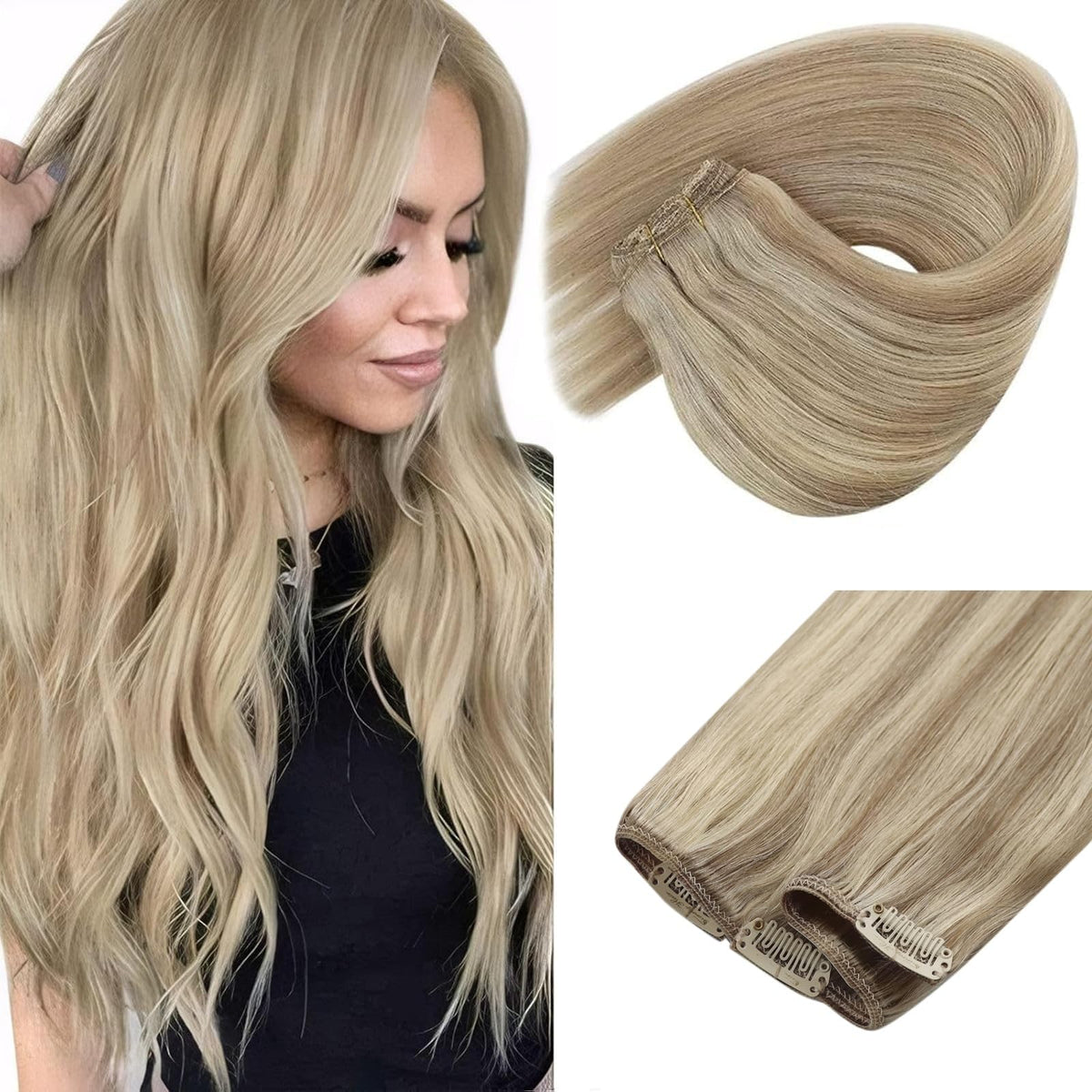 Sunny Hair 7-piece clip-in extensions in blonde colour
