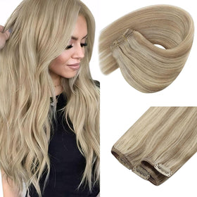 Sunny Hair 7-piece clip-in extensions in blonde colour