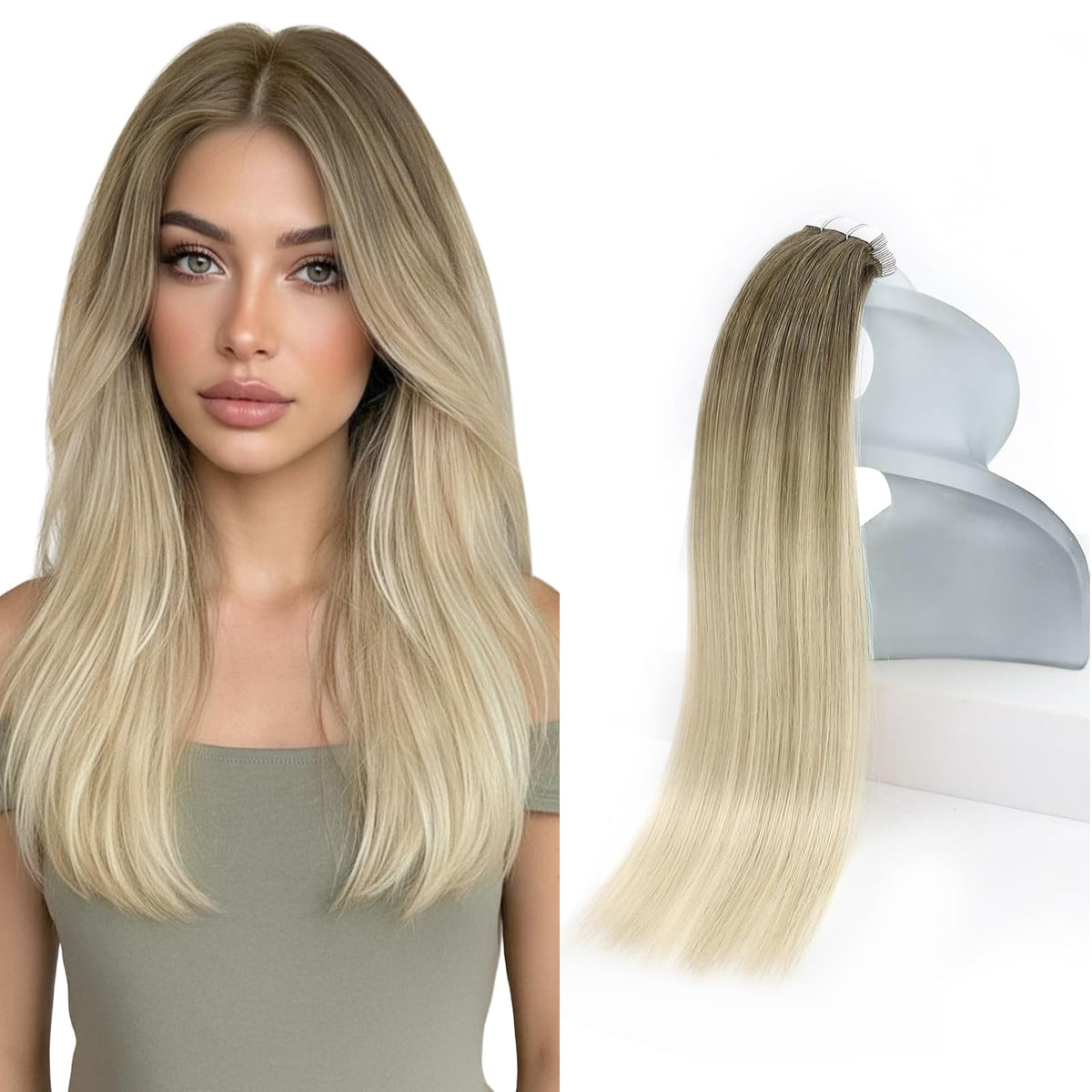 Sunny Hair Brown Tape in Hair Extensions 22 Inch front view