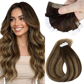 Sunny Hair Brown Tape in Hair Extensions front view