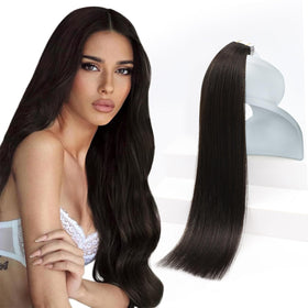 Sunny Hair Brown Tape-In Hair Extensions front view