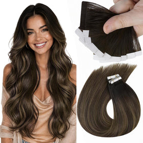 Sunny Hair Brown Tape in Hair Extensions front view