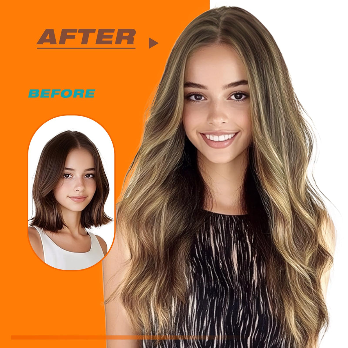Sunny Hair Brown Tape in Hair Extensions installation process