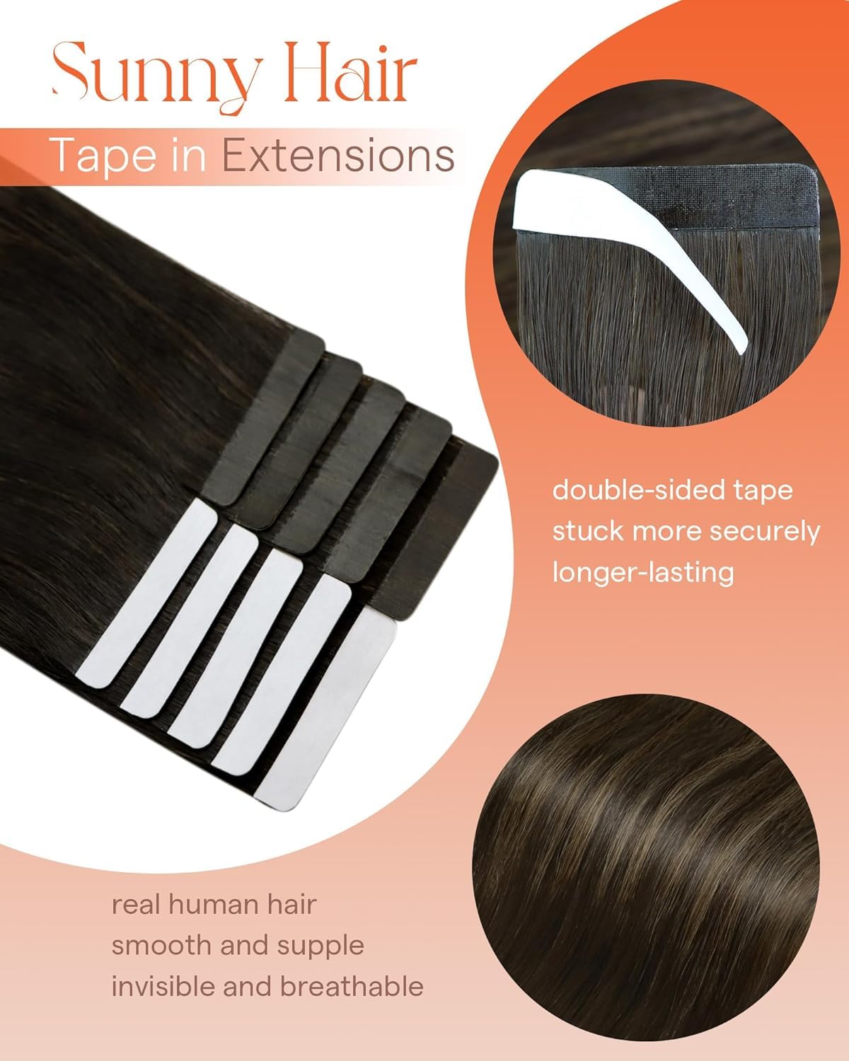 Sunny Hair Brown Tape in Hair Extensions packaging