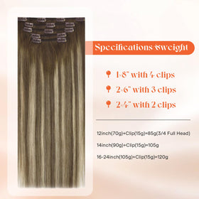 Sunny Hair Clip-In Extensions 12 Inch close-up of clips