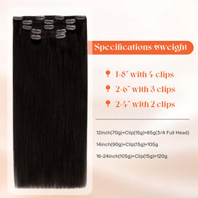Sunny Hair Clip-in Extensions 12 Inch dark brunette packaging