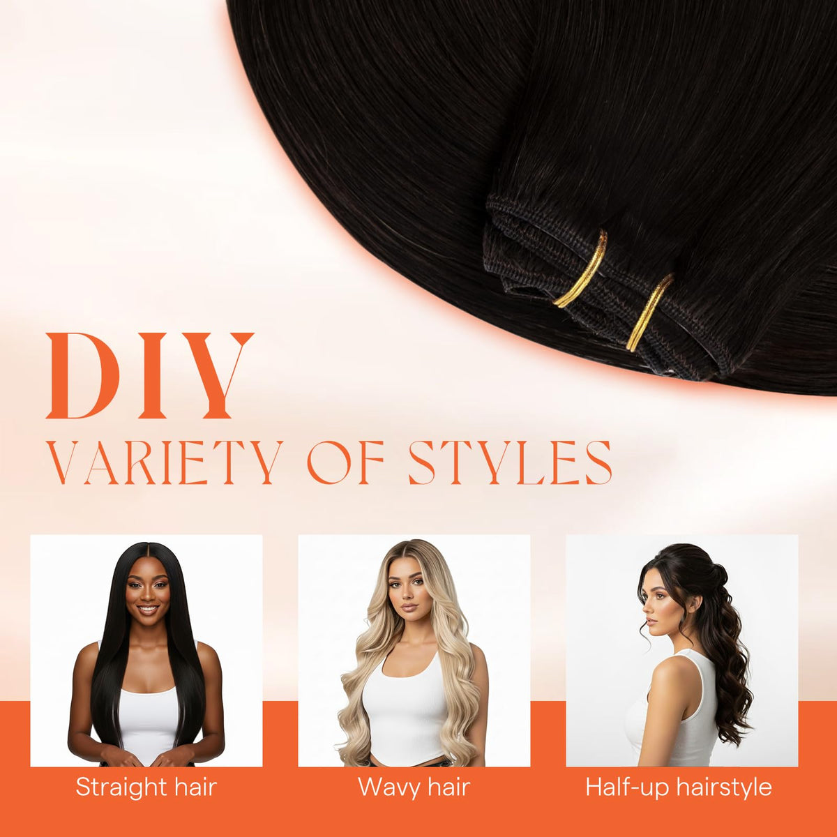Sunny Hair Clip-in Extensions 12 Inch dark brunette styling options