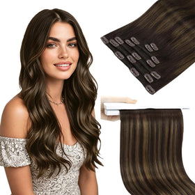 Sunny Hair Clip-in Extensions 120g Balayage front view