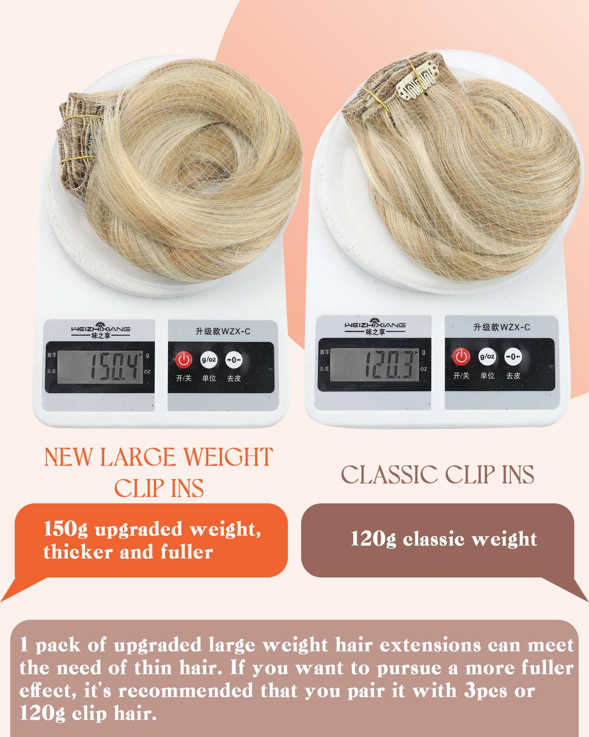 Sunny Hair Clip-In Extensions 135g back view