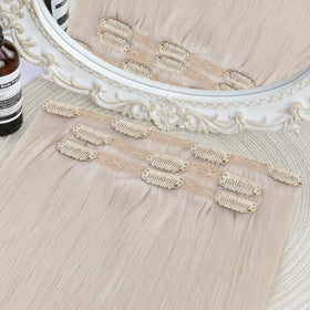 Sunny Hair Clip-In Extensions 14 Inch Platinum Blonde back view