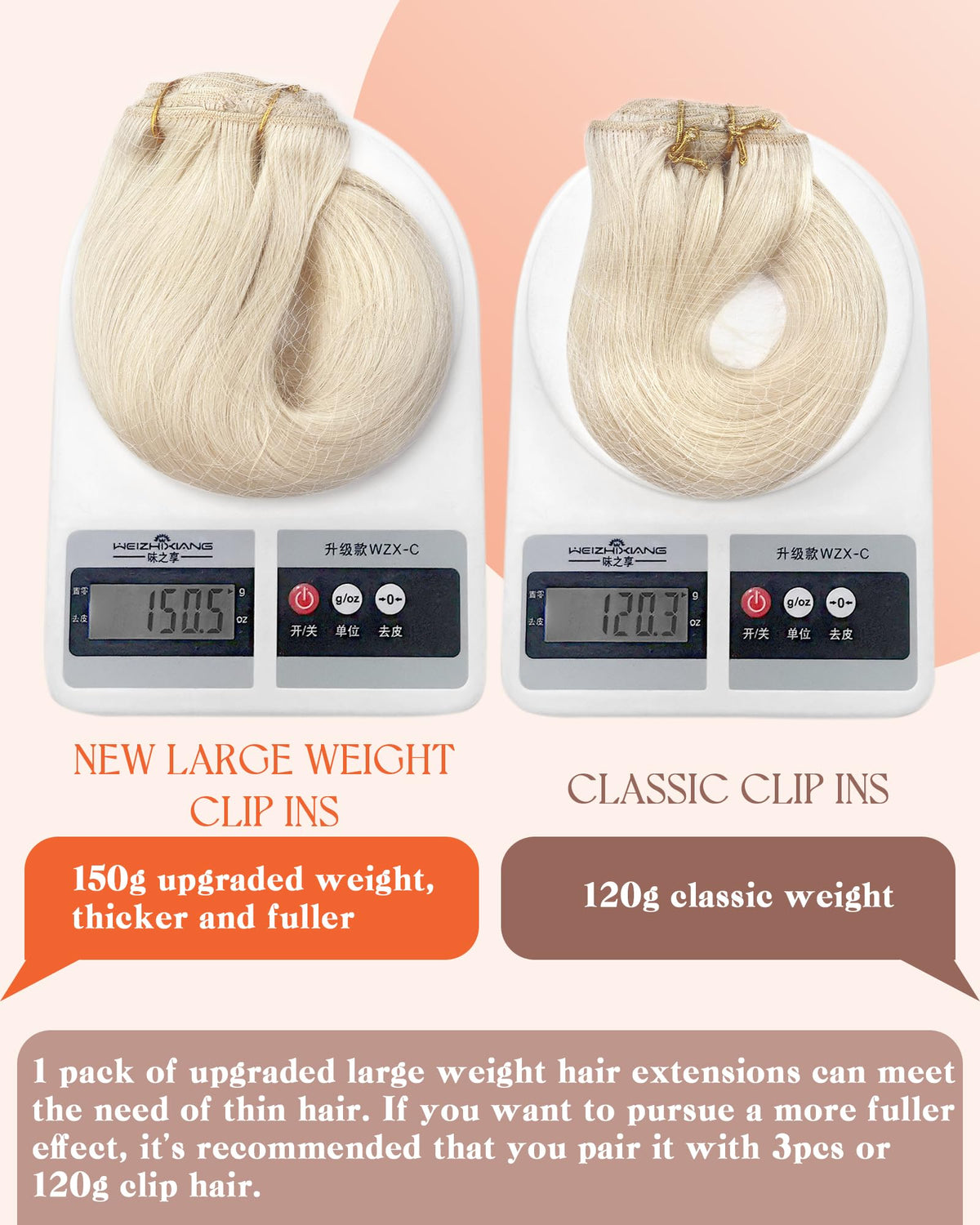 Sunny Hair Clip-in Extensions 150g Platinum Blonde multiple pieces