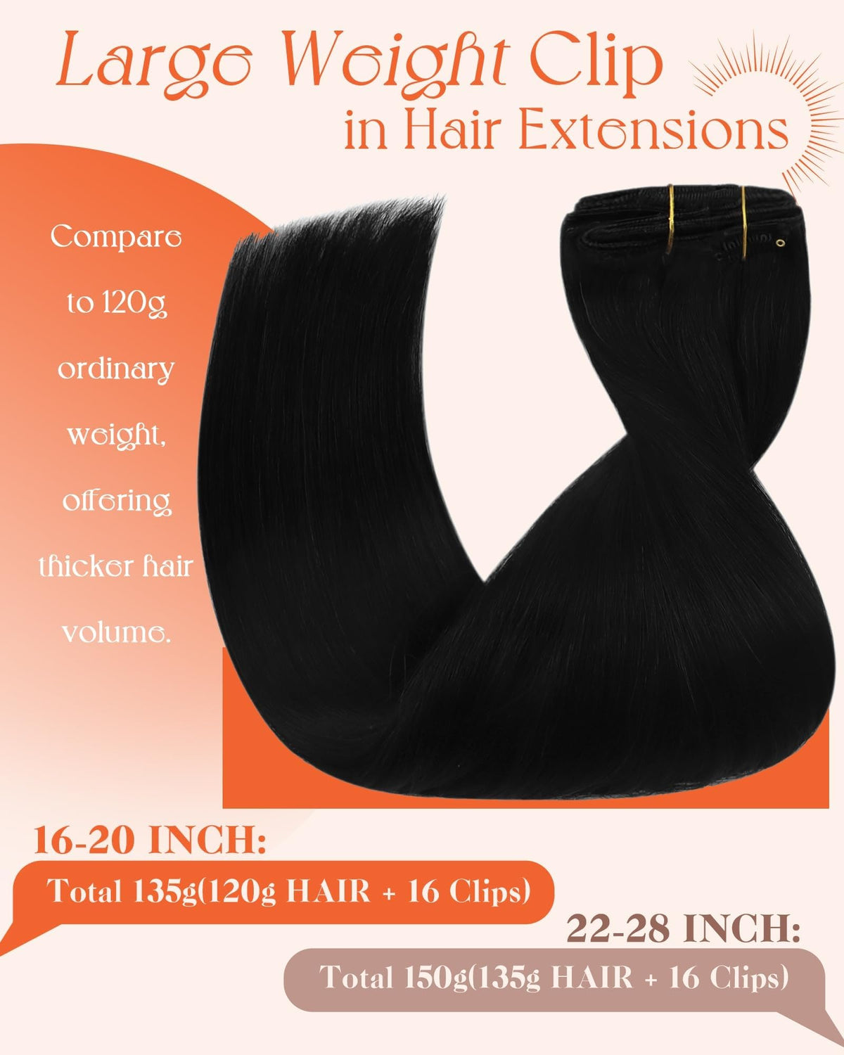 Sunny Hair Clip-in Extensions 16 Inch packaging
