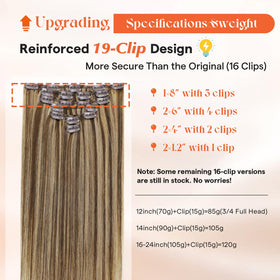 Sunny Hair Clip-in Extensions 16 Inch packaging and contents