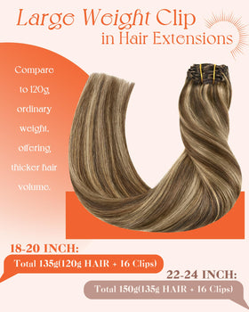 Sunny Hair Clip-in Extensions 18 Inch Caramel Blonde back view