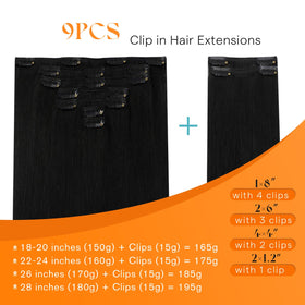 Sunny Hair Clip-in Extensions 18 Inch Jet Black packaging