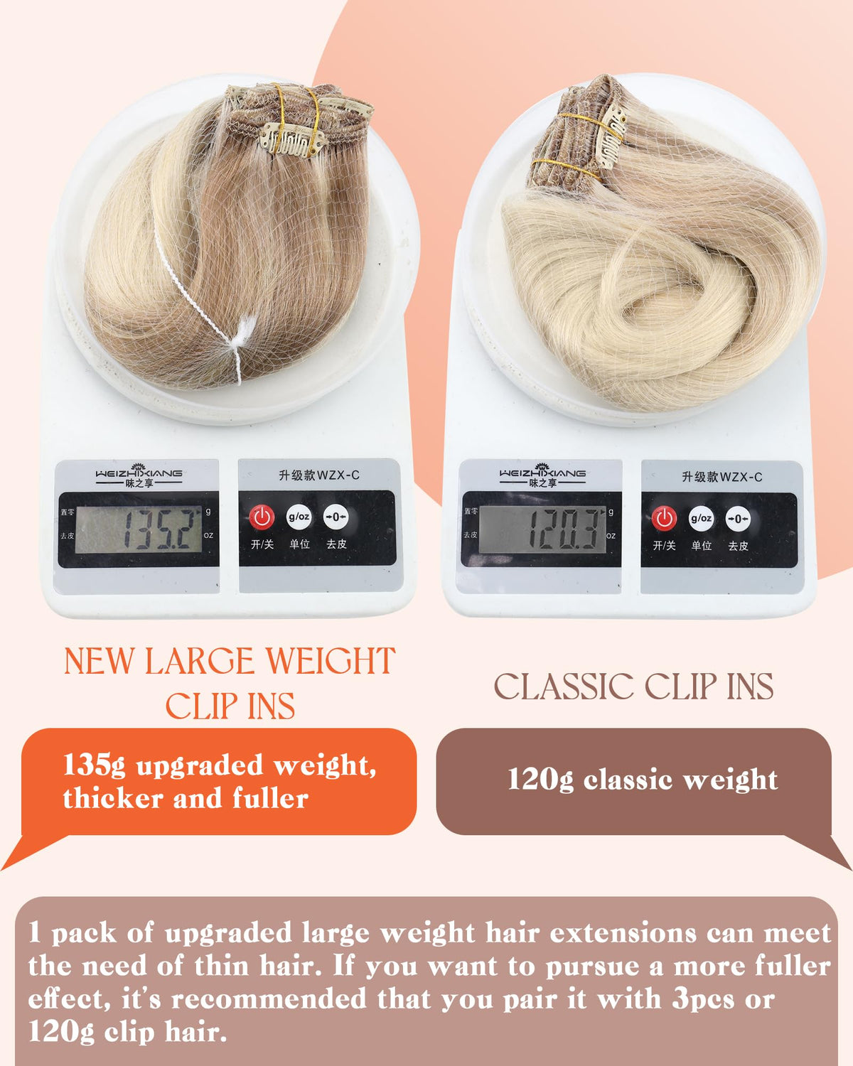 Sunny Hair Clip-in Extensions 18 Inch Ombre in different light