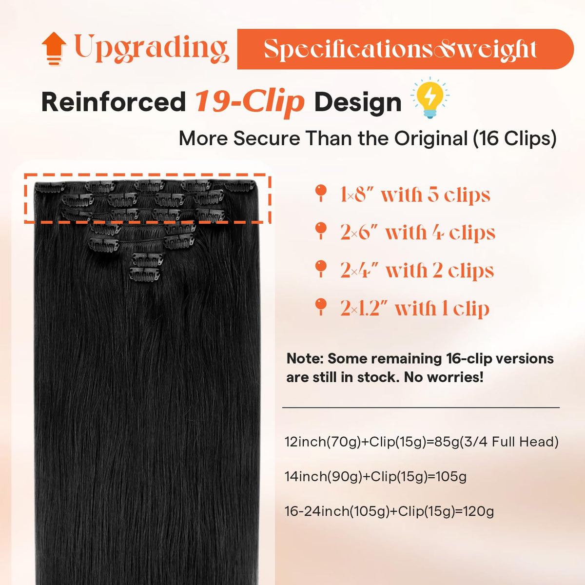 Sunny Hair Clip-In Extensions 18 Inch packaging