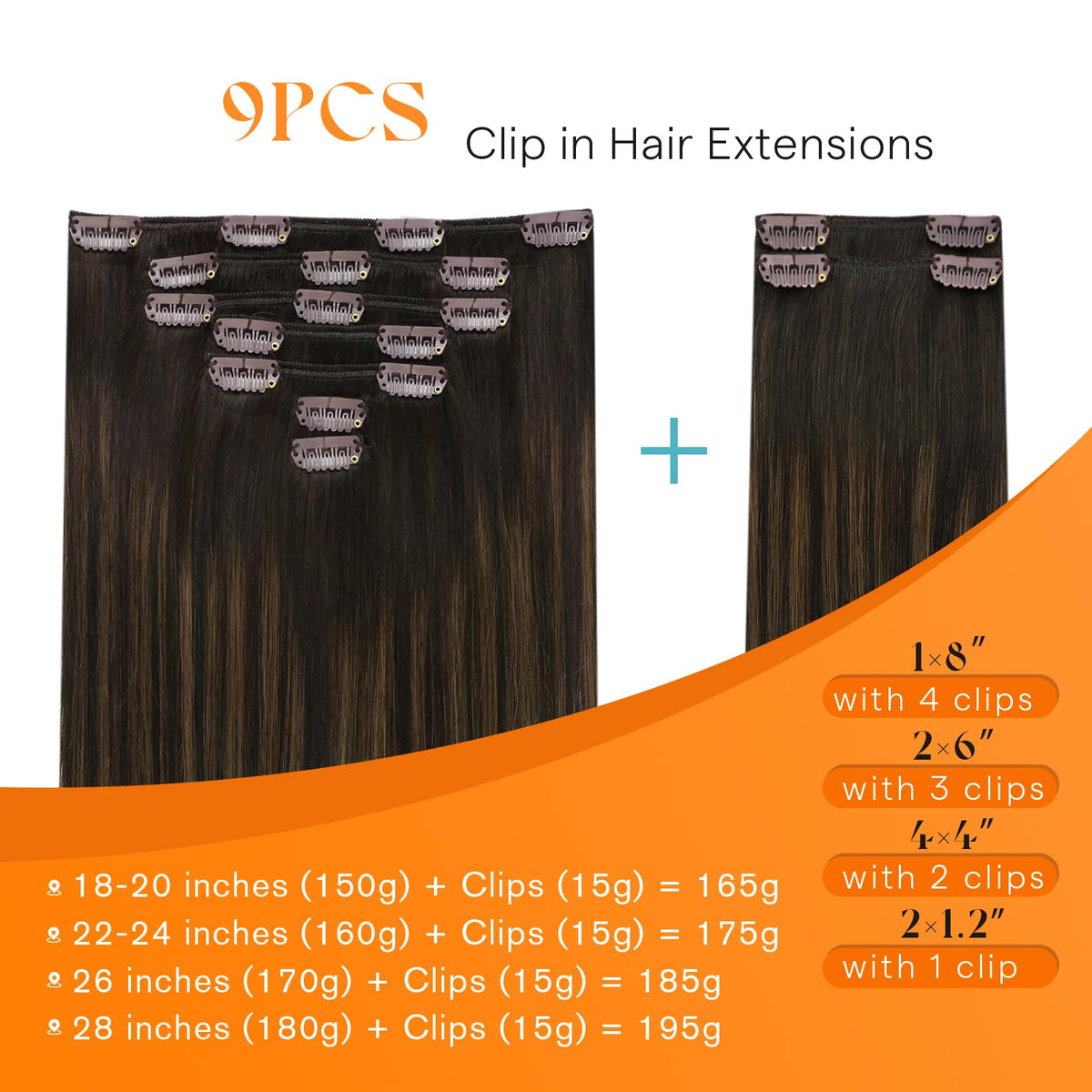 Sunny Hair Clip-In Extensions 20 Inch Balayage packaging