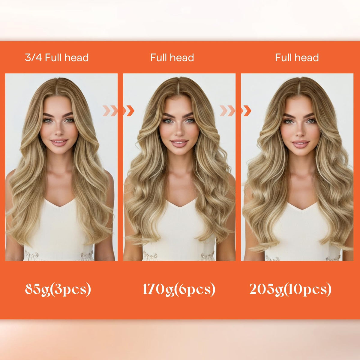 Sunny Hair Clip-in Extensions 20 Inch Brown Ombre lifestyle shot