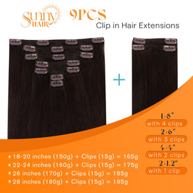 Sunny Hair Clip-in Extensions 22inch dark brown packaging