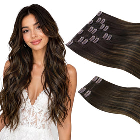 Sunny Hair Clip-in Extensions 24 Inch Balayage front view
