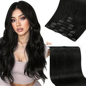 Sunny Hair Clip-In Extensions 26 Inch Black front view