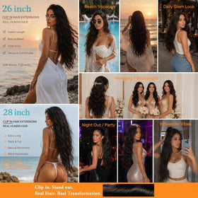 Sunny Hair Clip-in Extensions 26 Inch Jet Black packaging