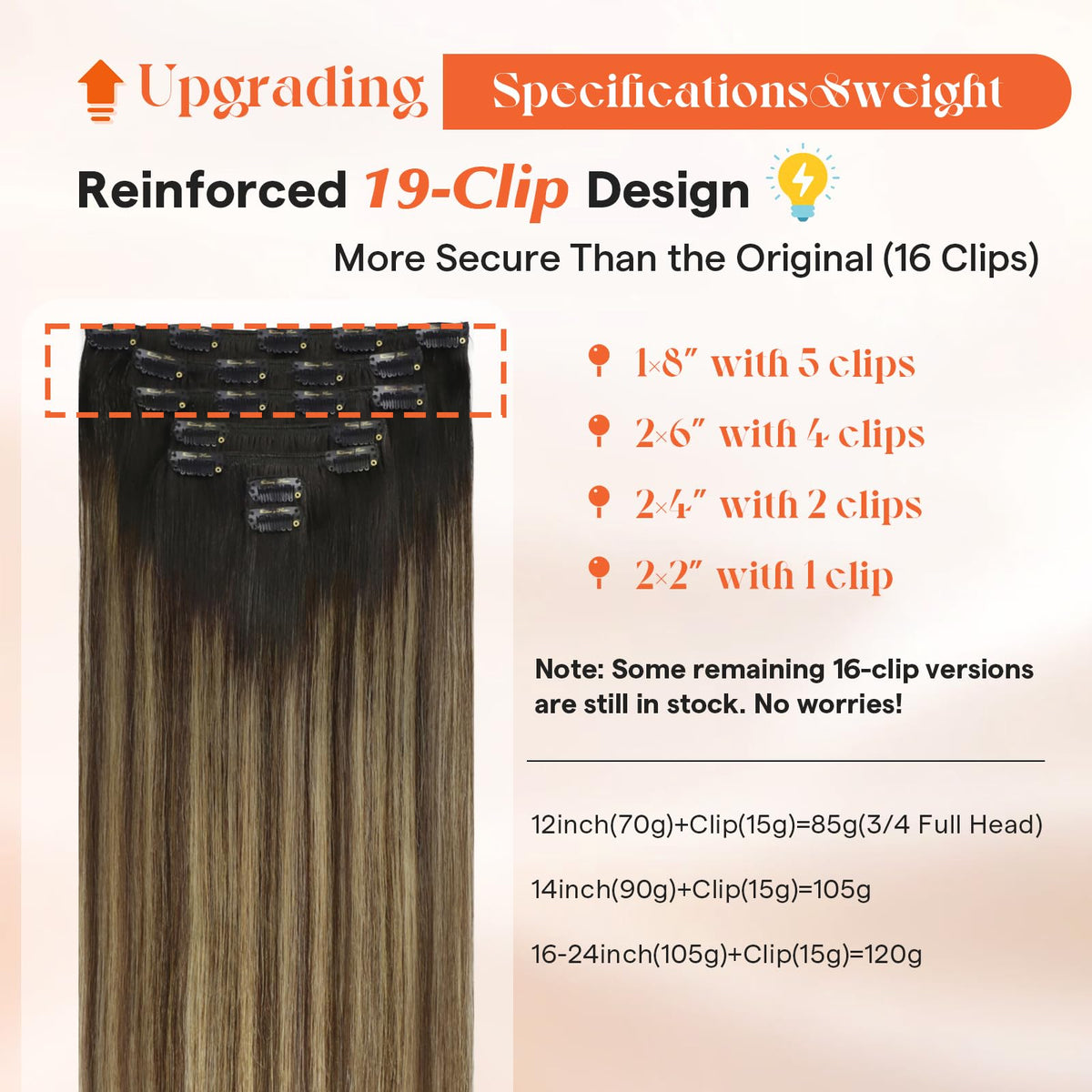 Sunny Hair Clip-in Extensions Black Balayage Caramel packaging