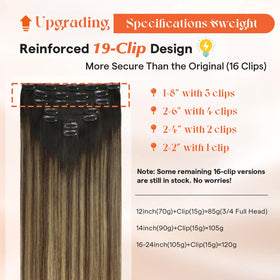 Sunny Hair Clip-in Extensions Black Balayage Caramel packaging