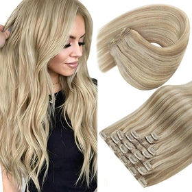 Sunny Hair Clip-in Extensions Blonde 165g front view
