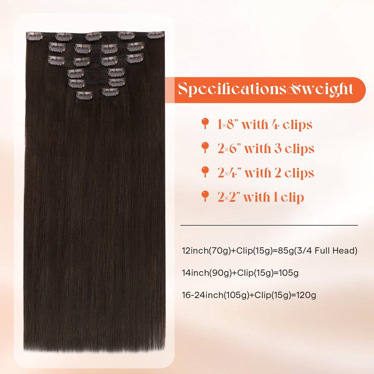 Sunny Hair Clip-in Extensions Chocolate Brown packaging