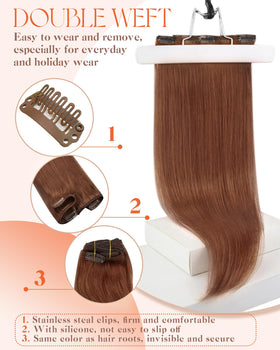 Sunny Hair Clip-In Extensions Copper Red Brown in storage