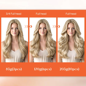 Sunny Hair Clip-in Extensions displayed on a mannequin