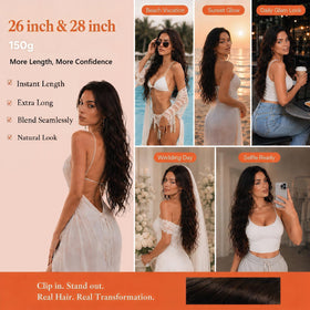 Sunny Hair Clip-in Extensions displayed with color swatches