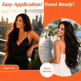 Sunny Hair Clip-in Extensions displayed with colour swatches