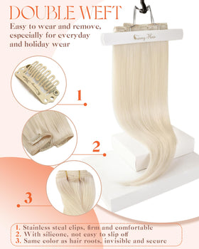 Sunny Hair Clip-In Extensions in a hair care routine