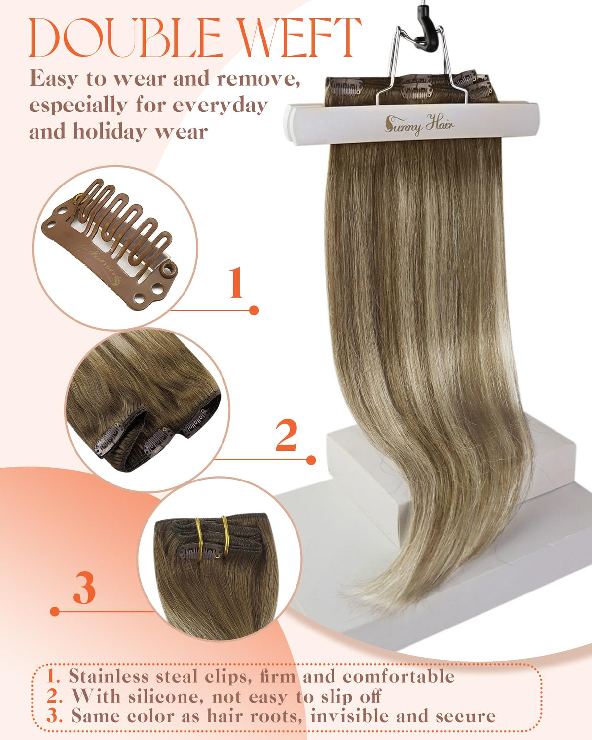 Sunny Hair Clip-In Extensions in a styling session