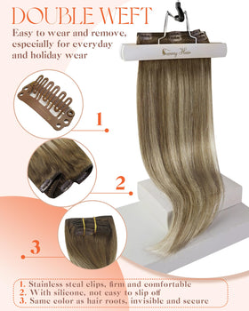 Sunny Hair Clip-In Extensions in a styling session