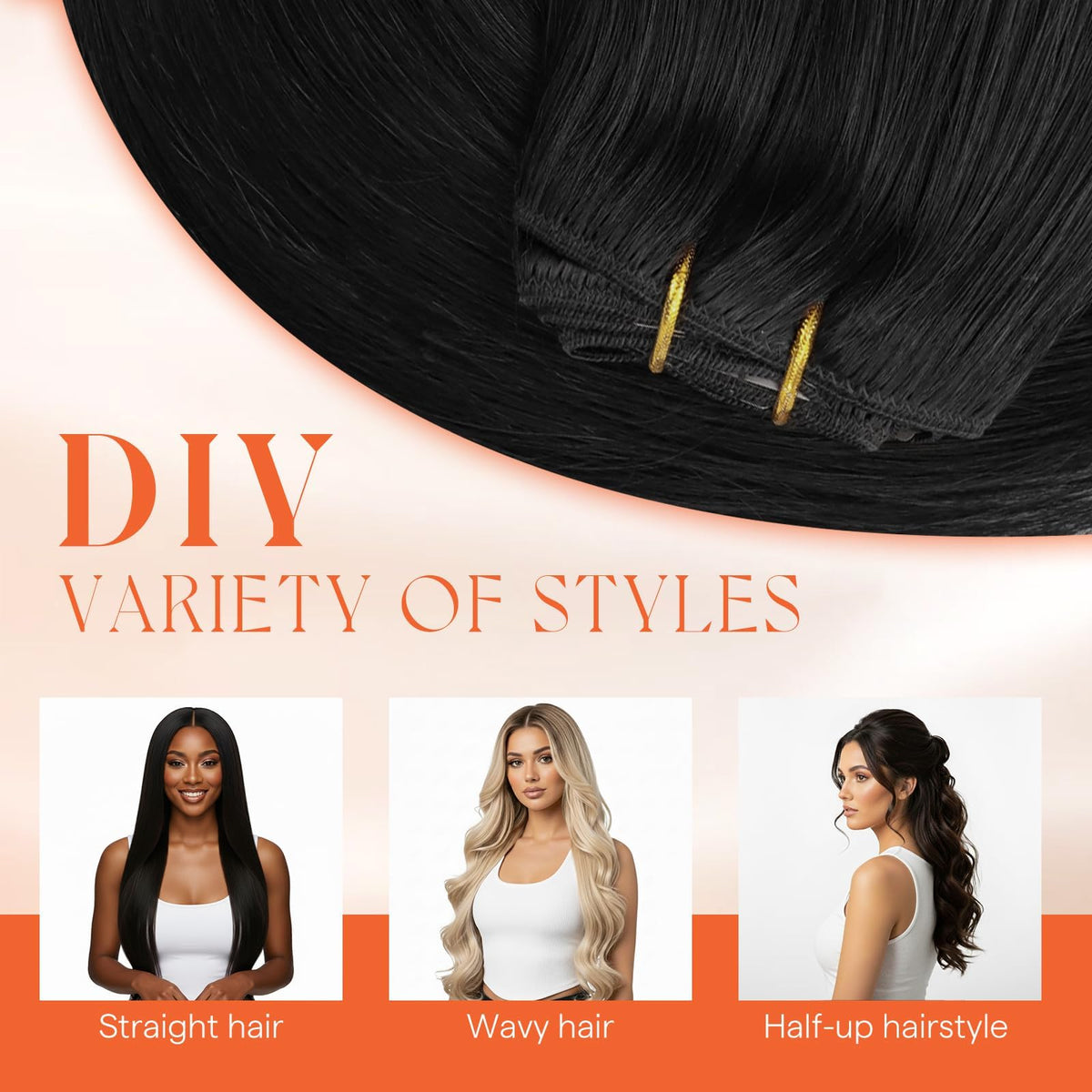 Sunny Hair Clip-in Extensions in use at a presentation