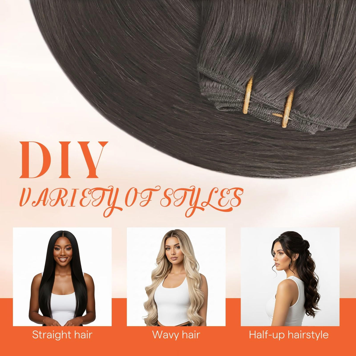 Sunny Hair Clip-in Extensions laid flat for viewing