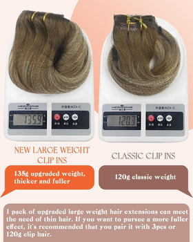 Sunny Hair Clip-In Extensions Light Brown Ombre styled on model