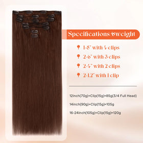 Sunny Hair Clip-in Extensions Mahogany Auburn Brown back view