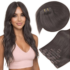 Sunny Hair Clip-in Extensions Mocha Black Brown front view