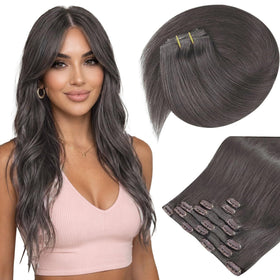 Sunny Hair Clip-In Extensions Mocha Black Brown front view
